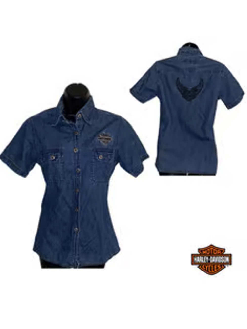 Harley-Davidson Women's Blue Denim shirt Size XS